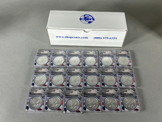 Group Lot of 18 Liberty Silver Dollar Coins ANACS Graded