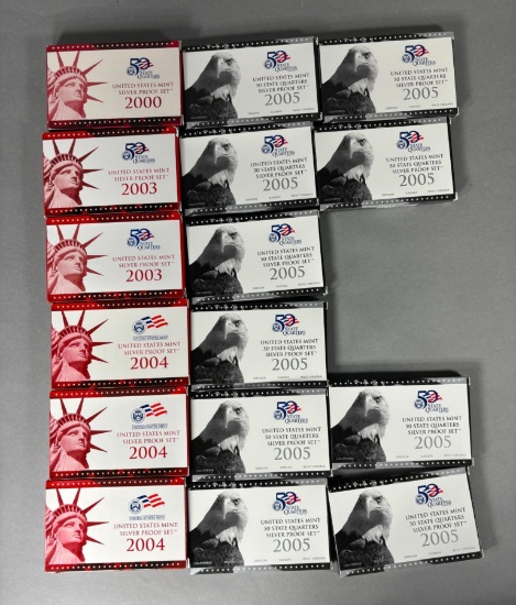 Group Lot of 16 Silver Proof Sets US Mint