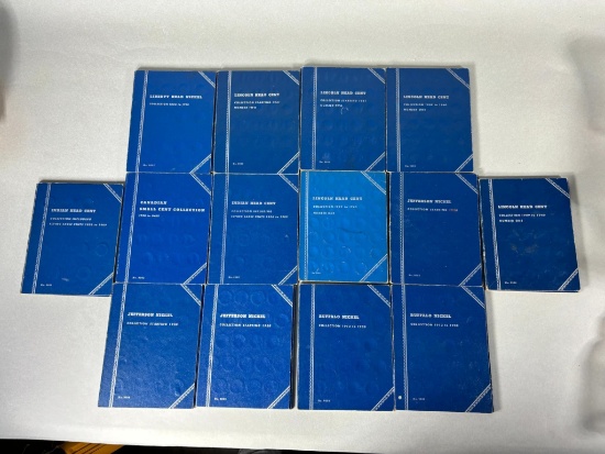 Collector Coin Books with Coins, Cents, Pennies, Nickels