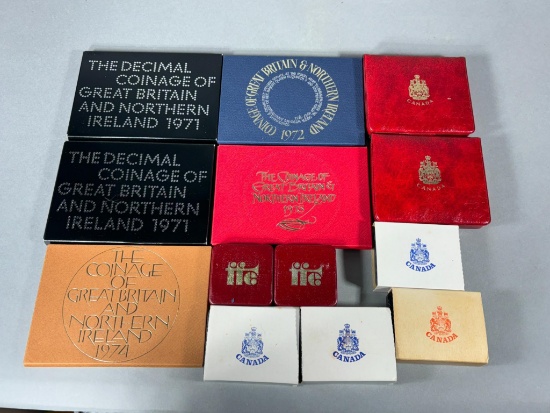 Large Lot England Canada Mint Sets Coins including Silver