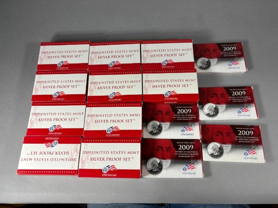 Group Lot of 15 US Mint Silver Proof Sets