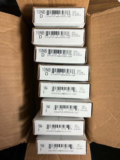 Huge Lot of Uncirculated Sealed Mint Coin Rolls $200 Face Value $1 Coins