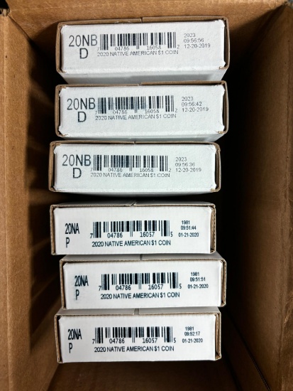 Lot of Uncirculated Sealed Mint Coin Rolls $150 Face Value $1 Coins