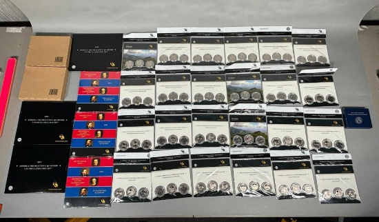 Large Lot of US Mint Coin Sets, Coins + Silver Medal of Honor