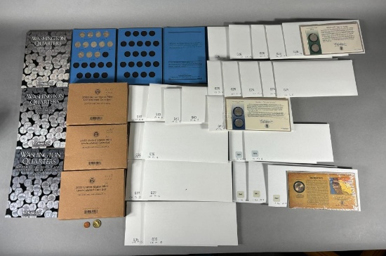 Large Lot US of Mint Coin Covers, Sets, Booklets, Quarters