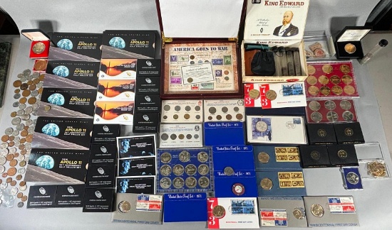 Very Large Lot of US Mint Coins Sets including Apollo 11