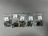 5 Bags of Mixed Gemstones 400 Carats Total for Jewelry