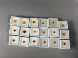 Group Lot of 18 Cut Gemstones Citrine, Fire Opal, Cherry Opal etc