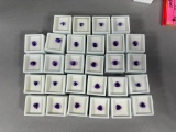 Large Lot of 30 Faceted Gemstones Purple Zandrite Simulated
