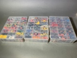 Three Double Sided Plastic Organizers Full of Collectible Cars