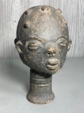 Akan Terracotta Head African Native Funerary Portrait Ghana