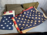 Vintage US Flags and Military Blankets
