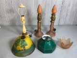 Vintage Lamps & Painted Lamp Shade