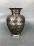 Large Ornate Pewter Vase