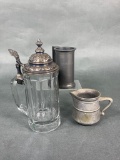 Group of Antique Pewter Steins