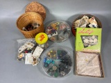 Lot of Buttons for Sewing and Vintage Weaving Loom