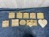 10 Vintage Cookie Molds including Stars, Angels, Floral Designs and More