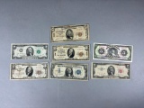 Group Lot of Old US Silver Certificates Banknotes & Mexico
