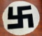 WWII NAZI GERMAN FLAG WHITE DISC WITH SWASTIKA