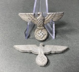 WWII NAZI GERMAN CAP EAGLES (2) NSDAP & ARMY