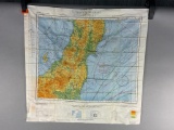 WWII US AAF SILK ESCAPE & EVASION MAP JAPAN