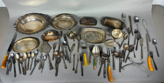 Large Group Lot of Assorted Silver Plate Items