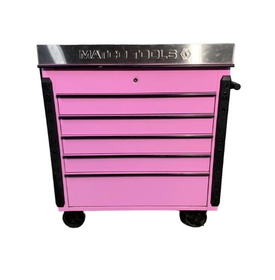 Matco Tools Pink 5 Drawer Rolling Tool Chest with Contents