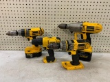4 DeWalt Drills