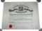 Civil War MOLLUS Membership Certificate Edward O. C. Ord Jr. signed by General John Schofield