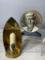 Vintage Chase Metal Works 1939 New York World's Fair Lamp and a 1963 Kennedy Dollar Bank