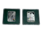 Two Polish Silver Coins in Cases