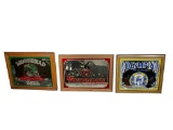 Three Vintage Bar Mirrors; Olympia, Wiedemann, Moosehead