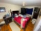 Bedroom contents lot Queen bed, Armoire, dresser, side tables and more