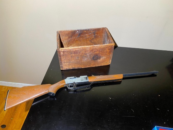 Vintage BB Air Gun Plus Antique Ammo Crate
