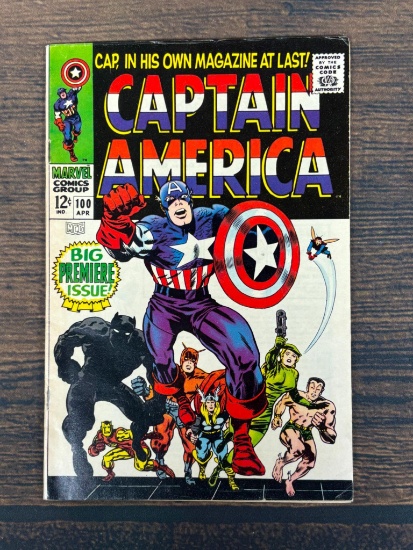 Marve Captain America Comic Book #100 Big Premiere Issue