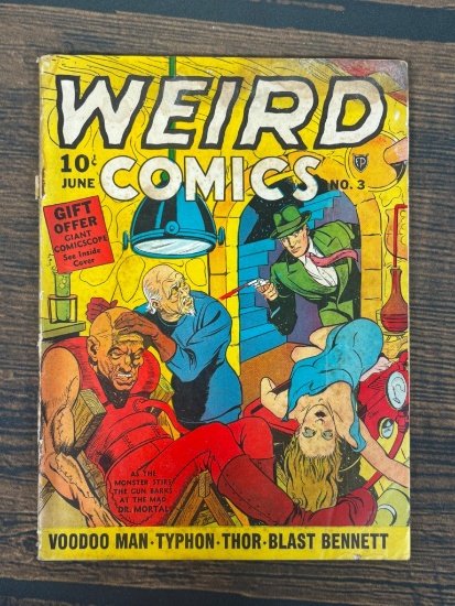 Weird Comics No. 3 10 cents Voodoo Man, Typhoon, Thor Fox Feature Syndicate