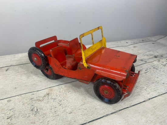 Vintage Marx Tin Lithograph Toy Willys Jeep