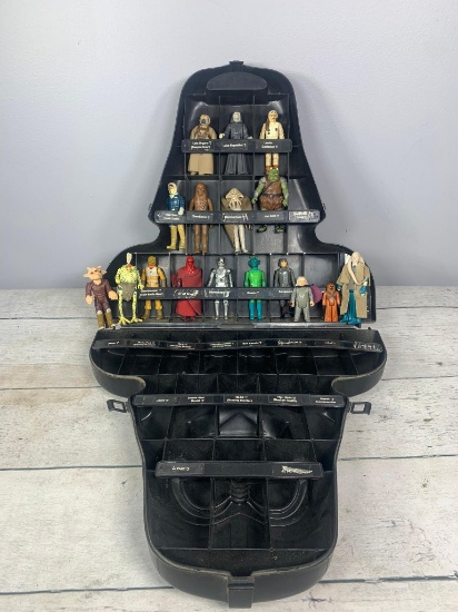 Vintage Darth Vader Star Wars Figurines Case with Many Figurines