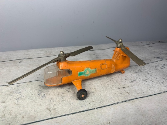 Vintage Hubley Forest Ranger Helicopter Diecast Toy