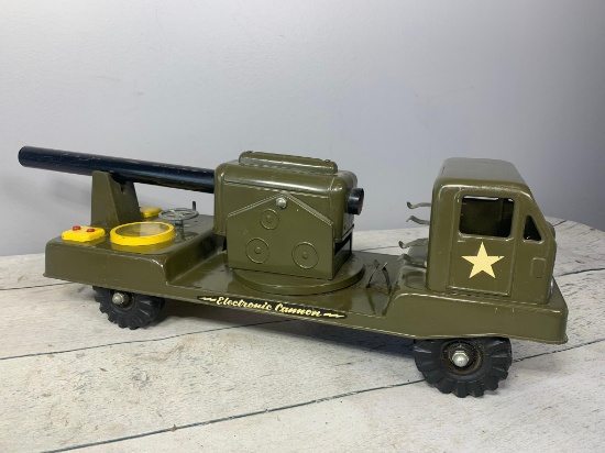 Vintage Nylint Toys Tin Lithograph US Army Electronic Cannon