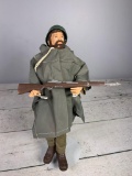 Vintage GI Joe Army Fighter Action Figures With Poncho and Accessories