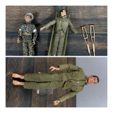 Two Vintage GI Joe Action Figures and Medic Accessories