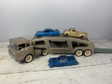 Vintage Structo Toys Vehicle Transport Truck with Cars and Truck