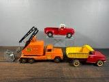 Group of Three Vintage Tonka Toy Trucks; Clam Power Shovel, Dump Truck and Pickup Truck
