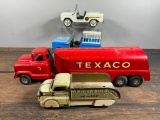 A Large Group of Vintage Trucks and Vehicles including Buddy-L, ERTL, and More