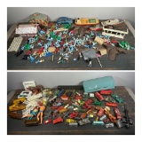 Large Lot Assorted Vintage Toys including Pieces, Parts