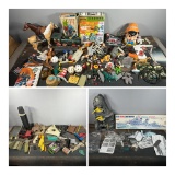 Large Lot Assorted Vintage Toys including Pieces, Parts