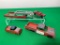 Group of Vintage Tootsietoy Pressed Steel Trucks and Trailer