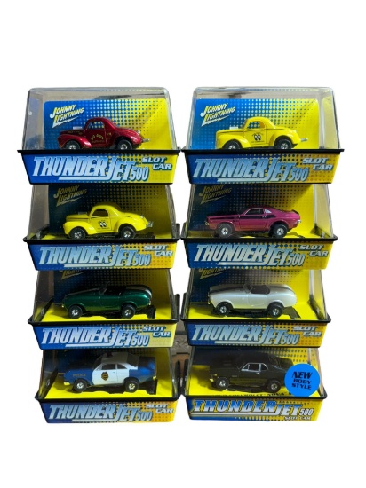 Lot of Eight Johnny Lightning Thunderjet 500 Slot Cars