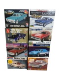Group of Eight Plastic Model Kits - Revell, Monogram and AMT Classic Cars
